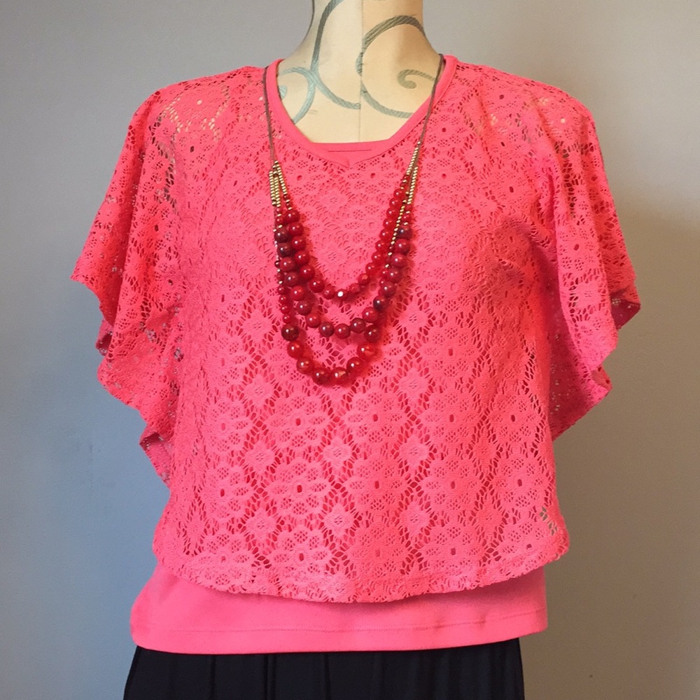 Lei pink girls top size large 10/12